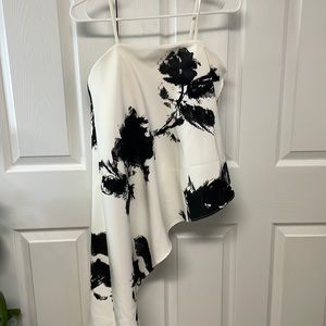 WHBM asymmetrical bustier w boning NWOT